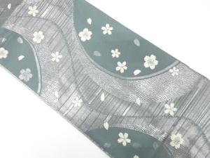 アンティーク　流水に桜模様織り出し袋帯（材料）